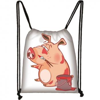 Bolso Cordón Cerdito Feliz Escolar
