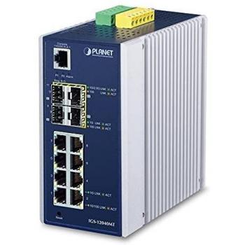 Switch gestito PLANET Industrial 8-Port 10/100/1000T + 4-Port 100/1000X SFP