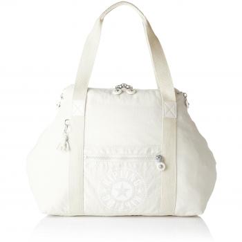 Kipling Art M Bolsa de Tela y Playa, 58 cm, 26 litros, Blanco (Lively White)