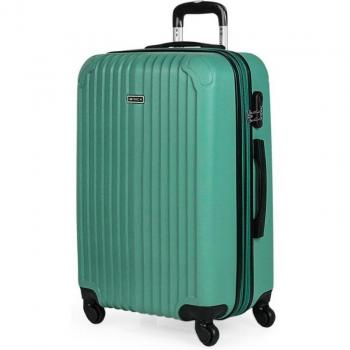 ITACA. Maleta de Viaje Rígida 4 Ruedas Mediana T71560 Verde -66x41x27