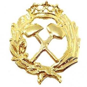 Inmaculada Romero IR Insignia Profesional Ingeniero de Minas Escudo Plata 925m Ley 18mm. Pin Chapado Oro