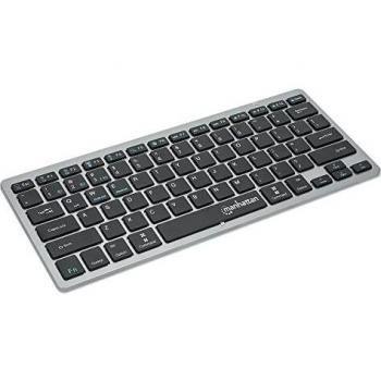 Manhattan 180559 Tastiera Wireless Dual-Mode Ultra Sottile Elegante Nero/Argento